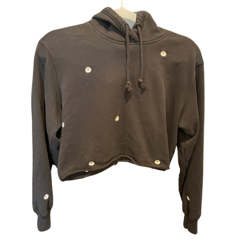 Hollister jumper with hoodie girls Size XS Black with Daisy Long Sleeves